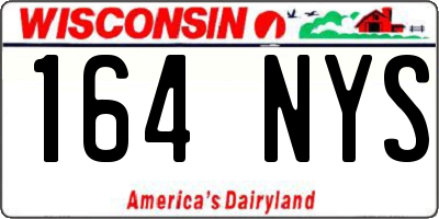 WI license plate 164NYS