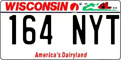 WI license plate 164NYT