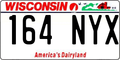 WI license plate 164NYX