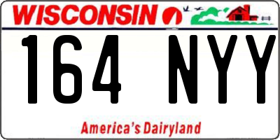 WI license plate 164NYY