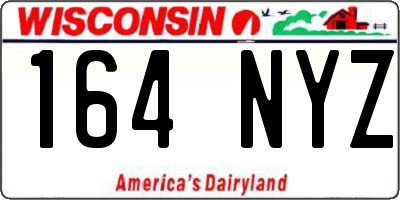 WI license plate 164NYZ