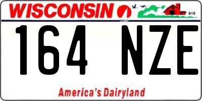 WI license plate 164NZE