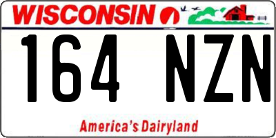 WI license plate 164NZN