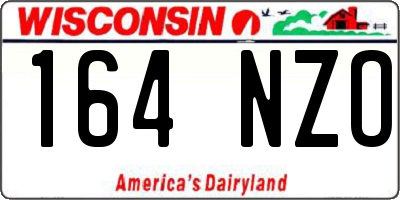 WI license plate 164NZO