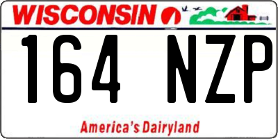 WI license plate 164NZP