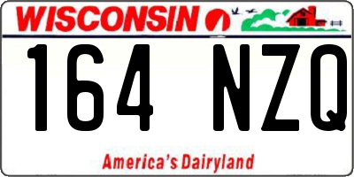 WI license plate 164NZQ
