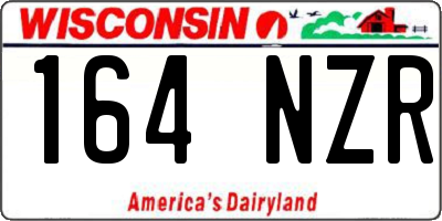 WI license plate 164NZR