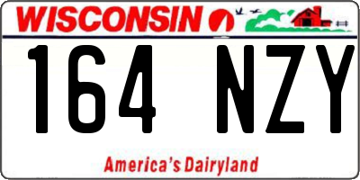 WI license plate 164NZY