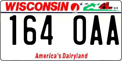 WI license plate 164OAA