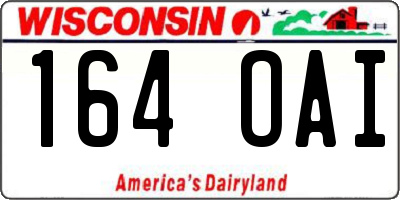 WI license plate 164OAI