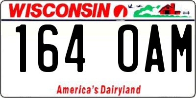 WI license plate 164OAM