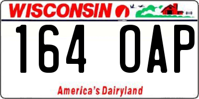WI license plate 164OAP