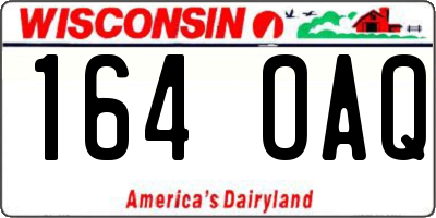 WI license plate 164OAQ