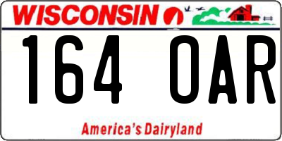 WI license plate 164OAR