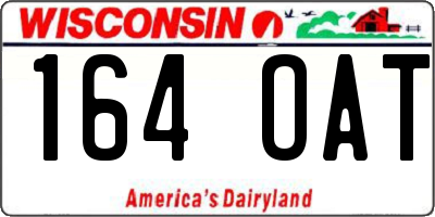 WI license plate 164OAT