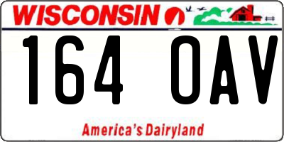 WI license plate 164OAV