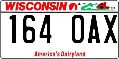 WI license plate 164OAX
