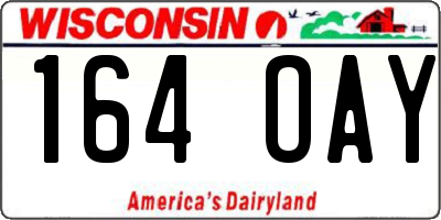 WI license plate 164OAY