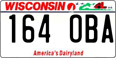 WI license plate 164OBA