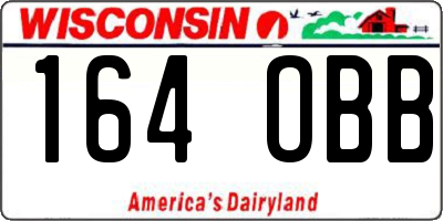 WI license plate 164OBB