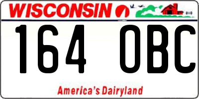 WI license plate 164OBC