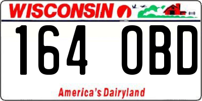 WI license plate 164OBD