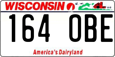 WI license plate 164OBE