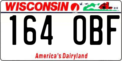WI license plate 164OBF