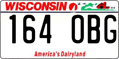 WI license plate 164OBG