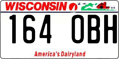 WI license plate 164OBH