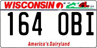 WI license plate 164OBI