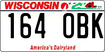 WI license plate 164OBK