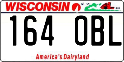 WI license plate 164OBL