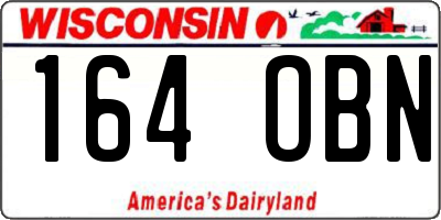 WI license plate 164OBN