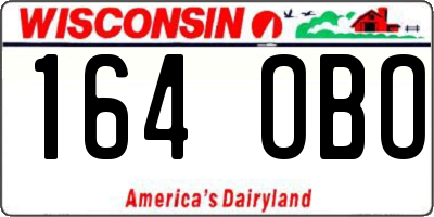WI license plate 164OBO
