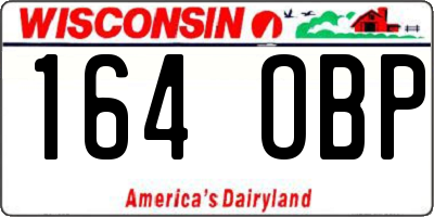 WI license plate 164OBP
