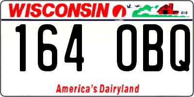 WI license plate 164OBQ