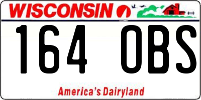 WI license plate 164OBS