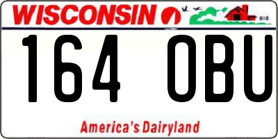 WI license plate 164OBU