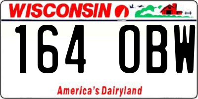 WI license plate 164OBW