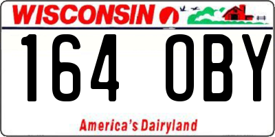WI license plate 164OBY