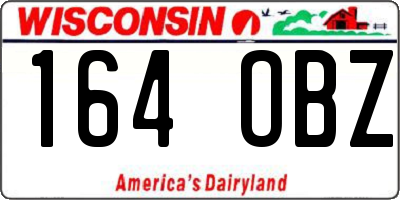 WI license plate 164OBZ