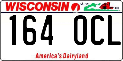 WI license plate 164OCL