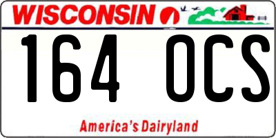WI license plate 164OCS
