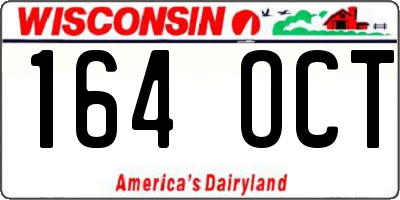 WI license plate 164OCT