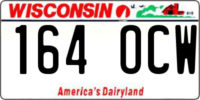 WI license plate 164OCW