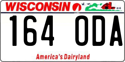 WI license plate 164ODA