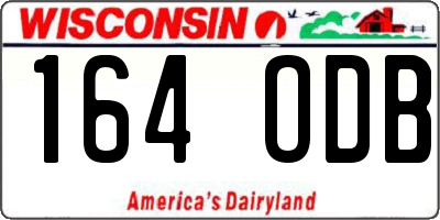 WI license plate 164ODB