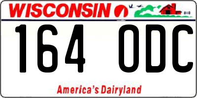 WI license plate 164ODC