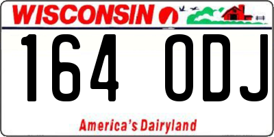 WI license plate 164ODJ